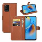 For OPPO F19 / A74 4G Litchi Texture Horizontal Flip Protective Case with Holder & Card Slots & Wallet(Brown)