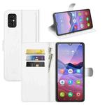 For ZTE Blade V2020 Smart Litchi Texture Horizontal Flip Protective Case with Holder & Card Slots & Wallet(White)