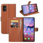 For ZTE Blade V2020 Smart Litchi Texture Horizontal Flip Protective Case with Holder & Card Slots & Wallet(Brown)