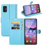 For ZTE Blade V2020 Smart Litchi Texture Horizontal Flip Protective Case with Holder & Card Slots & Wallet(Blue)