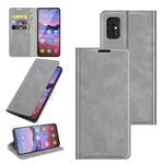 For ZTE Blade V2020 Smart Retro-skin Business Magnetic Suction Leather Case with Holder & Card Slots & Wallet(Grey)