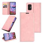 For ZTE Blade V2020 Smart Retro-skin Business Magnetic Suction Leather Case with Holder & Card Slots & Wallet(Pink)