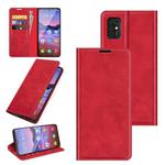 For ZTE Blade V2020 Smart Retro-skin Business Magnetic Suction Leather Case with Holder & Card Slots & Wallet(Red)