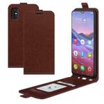 For ZTE Blade V2020 Smart R64 Texture Single Vertical Flip Leather Protective Case with Card Slots & Photo Frame(Brown)