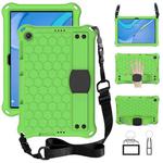 For Huawei MediaPad T10 9.7 / T10 10.1 Honeycomb Design EVA + PC Material Four Corner Anti Falling Protective Shell with Strap(Green+Black)