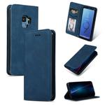 Retro Skin Feel Business Magnetic Horizontal Flip Leather Case for Samsung Galaxy S9(Navy Blue)