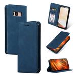 Retro Skin Feel Business Magnetic Horizontal Flip Leather Case for Galaxy S8(Navy Blue)