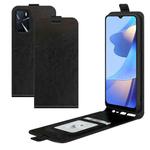 For OPPO A16 R64 Texture Single Vertical Flip Leather Protective Case with Card Slots & Photo Frame(Black)