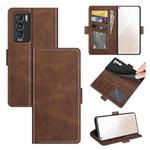 For OPPO Realme GT Explorer Master Dual-side Magnetic Buckle Horizontal Flip Leather Case with Holder & Card Slots & Wallet(Brown)