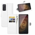 For ZTE Axon 20 5G Litchi Texture Horizontal Flip Protective Case with Holder & Card Slots & Wallet(White)