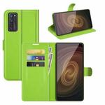 For ZTE Axon 20 5G Litchi Texture Horizontal Flip Protective Case with Holder & Card Slots & Wallet(Green)