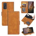 For ZTE Axon 20 5G Dual-side Magnetic Buckle Horizontal Flip Leather Case with Holder & Card Slots & Wallet(Yellow)