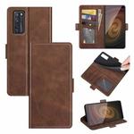 For ZTE Axon 20 5G Dual-side Magnetic Buckle Horizontal Flip Leather Case with Holder & Card Slots & Wallet(Brown)