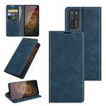 For ZTE Axon 20 5G Retro-skin Business Magnetic Suction Leather Case with Holder & Card Slots & Wallet(Dark Blue)