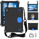 For Lenovo Smart Tab M10 TB-605F Honeycomb Design EVA + PC Material Four Corner Anti Falling Flat Protective Shell with Strap(Black+Blue)