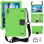 For Lenovo Smart Tab M10 TB-605F Honeycomb Design EVA + PC Material Four Corner Anti Falling Flat Protective Shell with Strap(Green+Black)