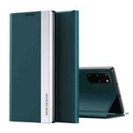 For Samsung Galaxy S20 Plus Side Electroplated Magnetic Ultra-Thin Horizontal Flip Leather Case with Holder(Green)
