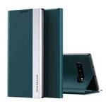 For Samsung Galaxy S10 Side Electroplated Magnetic Ultra-Thin Horizontal Flip Leather Case with Holder(Green)