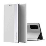 For Galaxy M80s/S10 Lite/A91 Side Electroplated Magnetic Ultra-Thin Horizontal Flip Leather Case with Holder(Silver)