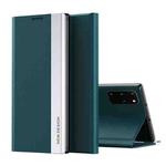 For Samsung Galaxy M51 Side Electroplated Magnetic Ultra-Thin Horizontal Flip Leather Case with Holder(Green)