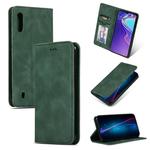 Retro Skin Feel Business Magnetic Horizontal Flip Leather Case for Galaxy M10(Army Green)