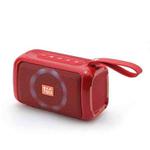 T&G TG193 Portable Bluetooth Speaker LED Light Waterproof Outdoor Subwoofer Support TF Card / FM Radio / AUX(Red)