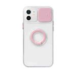 For iPhone 13 Pro Max Sliding Camera Cover Design TPU Protective Case with Ring Holder (Pink)