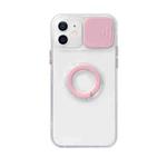 Sliding Camera Cover Design TPU Protective Case with Ring Holder For iPhone 13 Pro(Pink)