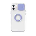 Sliding Camera Cover Design TPU Protective Case with Ring Holder For iPhone 13 Pro(Purple)