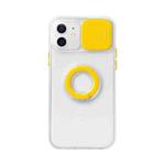 Sliding Camera Cover Design TPU Protective Case with Ring Holder For iPhone 13(Yellow)