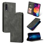 Retro Skin Feel Business Magnetic Horizontal Flip Leather Case for Galaxy A50/A30S/A505/A50S(Dark Gray)