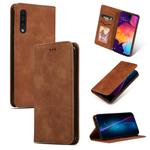 Retro Skin Feel Business Magnetic Horizontal Flip Leather Case for Galaxy A50/A30S/A505/A50S(Brown)