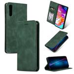 Retro Skin Feel Business Magnetic Horizontal Flip Leather Case for Samsung Galaxy A70(Army Green)