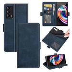 For OPPO Realme Q3 Pro Carnival Dual-side Magnetic Buckle Horizontal Flip Leather Case with Holder & Card Slots & Wallet(Dark Blue)