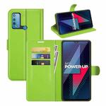 For wiko Power U30 Litchi Texture Horizontal Flip Protective Case with Holder & Card Slots & Wallet(Green)