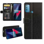 For wiko Power U30 R64 Texture Single Horizontal Flip Protective Case with Holder & Card Slots & Wallet & Photo Frame(Black)