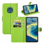 For Nokia XR20 Litchi Texture Horizontal Flip Protective Case with Holder & Card Slots & Wallet(Green)