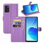 For OPPO Reno6 Z Litchi Texture Horizontal Flip Protective Case with Holder & Card Slots & Wallet(Purple)