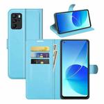 For OPPO Reno6 Z Litchi Texture Horizontal Flip Protective Case with Holder & Card Slots & Wallet(Blue)