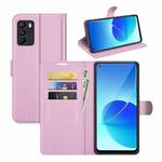 For OPPO Reno6 Z Litchi Texture Horizontal Flip Protective Case with Holder & Card Slots & Wallet(Pink)