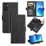 For OPPO Reno6 Z Dual-side Magnetic Buckle Horizontal Flip Leather Case with Holder & Card Slots & Wallet(Black)