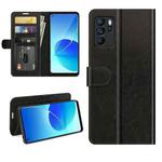 For OPPO Reno6 Z R64 Texture Single Horizontal Flip Protective Case with Holder & Card Slots & Wallet& Photo Frame(Black)