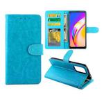 For OPPO A94 5G/F19 Pro+(5G)/Reno5 Z(5G)/RENO6 Z Crazy Horse Texture Leather Horizontal Flip Protective Case with Holder & Card Slots & Wallet & Photo Frame(baby Blue)