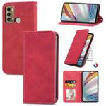 For Motorola Moto G60 Retro Skin Feel Business Magnetic Horizontal Flip Leather Case with Holder & Card Slots & Wallet & Photo Frame(Red)