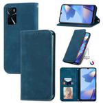 For OPPO A16 / A16e Retro Skin Feel Magnetic Horizontal Flip Leather Phone Case(Blue)