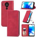 For Blackview A80 / A80s Retro Skin Feel Business Magnetic Horizontal Flip Leather Case with Holder & Card Slots & Wallet & Photo Frame(Red)