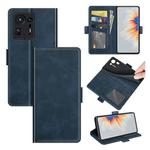 For Xiaomi Mix 4 Dual-side Magnetic Buckle Horizontal Flip Leather Case with Holder & Card Slots & Wallet(Dark Blue)