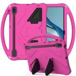 For Huawei MatePad Pro 12.6 2021 EVA Flat Anti Falling Protective Case Shell with Holder(RoseRed)