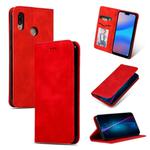 Retro Skin Feel Business Magnetic Horizontal Flip Leather Case for Huawei P20 Lite(Red)