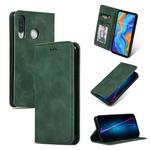 Retro Skin Feel Business Magnetic Horizontal Flip Leather Case for Huawei P30 Lite(Army Green)